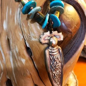 SOLD -Turquoise and copper southwestern necklace
